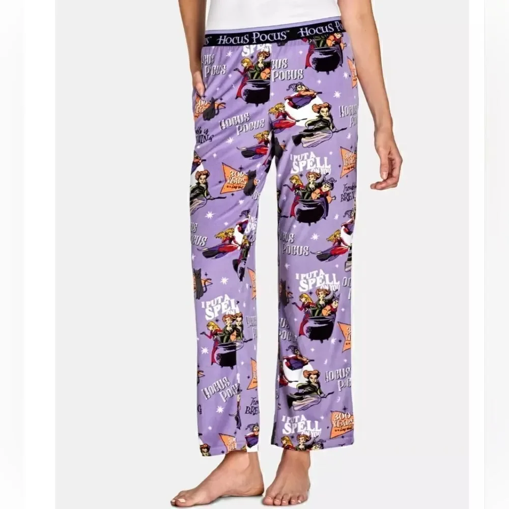 Disney Hocus Pocus Womens Halloween Sleep Pant With Pockets Purple, 2XL, 3XL
